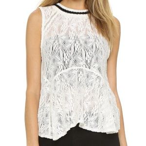 Free People - Maisie All Star Lace Peplum Tank - sz M